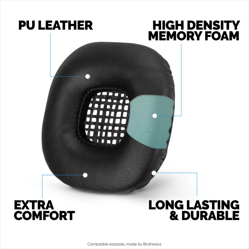 Cuscinetti auricolari di ricambio per cuffie Marshall Major 2, in pelle PU, memory foam per un comfort extra, cuscinetti auricolari migliorati, resistenti e di lunga durata