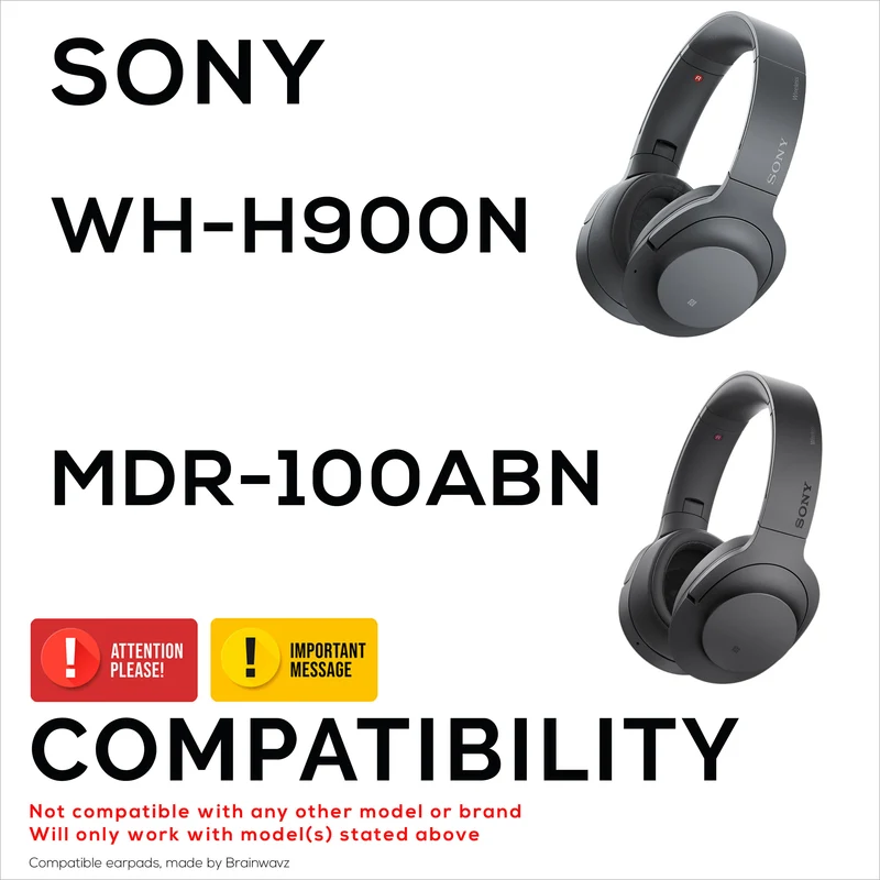 Cuscinetti auricolari sostitutivi per cuffie Sony WH-H900N e MDR-100ABN, pelle PU, memory foam