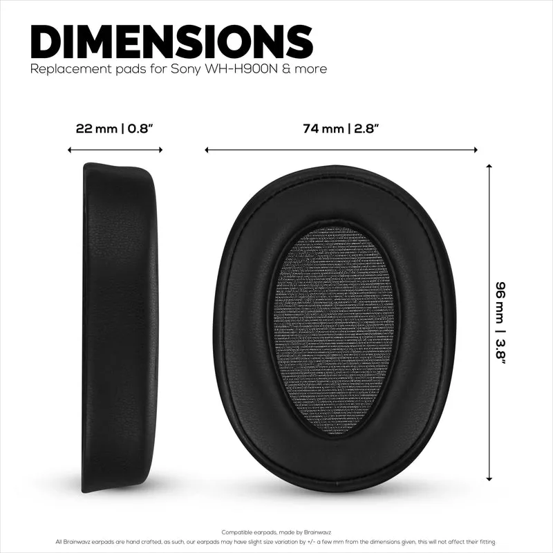 Cuscinetti auricolari sostitutivi per cuffie Sony WH-H900N e MDR-100ABN, pelle PU, memory foam