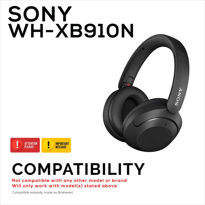 Cuscinetti auricolari ibridi per cuffie Sony WH-XB910N, Cool Gel, tessuto super morbido, pelle PU e memory foam più spesso