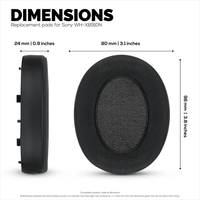 Cuscinetti auricolari ibridi per cuffie Sony WH-XB910N, Cool Gel, tessuto super morbido, pelle PU e memory foam più spesso