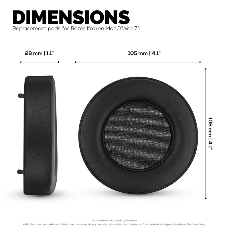 Cuscinetti auricolari sostitutivi per Razer MANO'WAR 7.1, pelle PU, memory foam per un comfort extra,