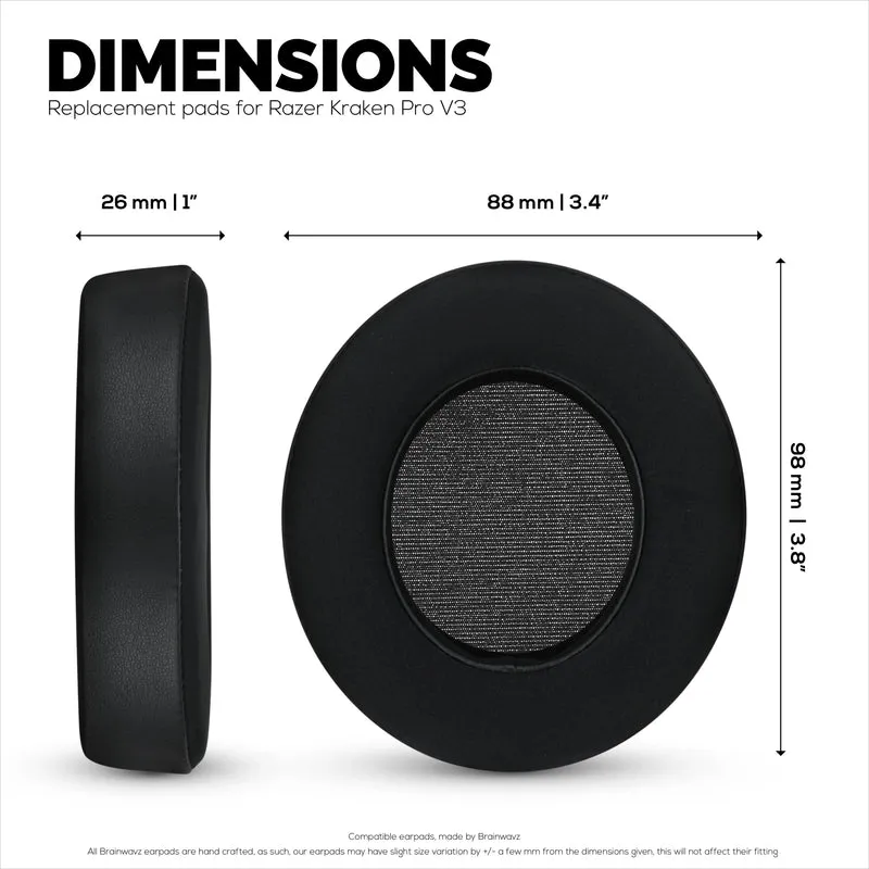 Cuscinetti auricolari ibridi per cuffie Razer Kraken PRO V3, Cool Gel, pelle PU e memory foam più spessa
