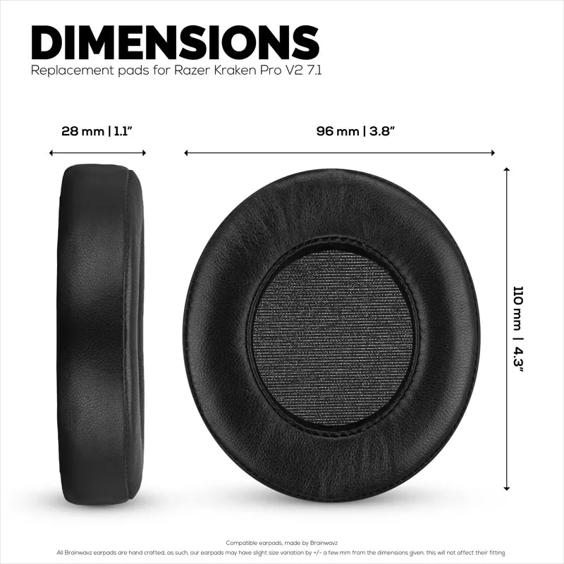 Cuscinetti auricolari in pelle di pecora per cuffie Razer Kraken PRO V2 7.1, vera pelle morbida, memory foam