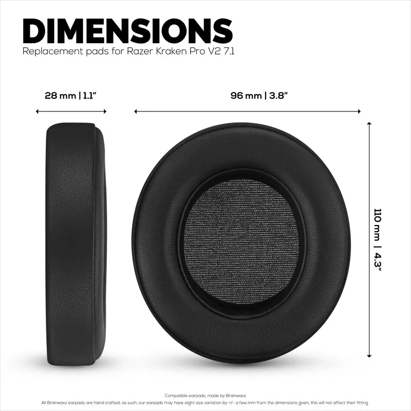 Cuscinetti auricolari in pelle PU per cuffie da gioco Razer Kraken PRO V2 7.1, pelle PU, memory foam