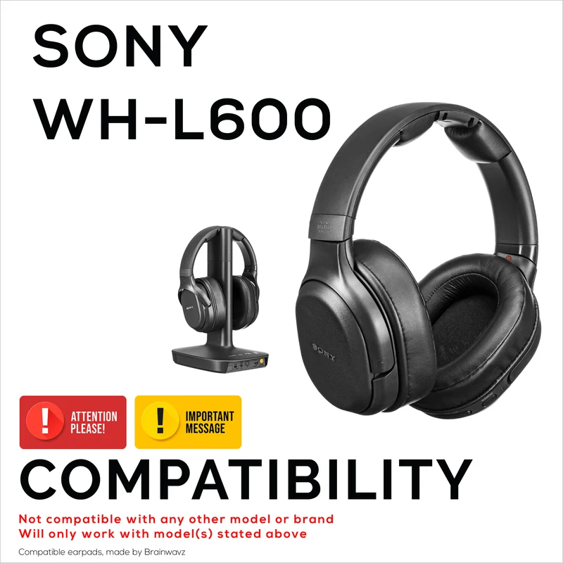 Cuscinetti auricolari sostitutivi per cuffie Sony WH-L600, in pelle PU, memory foam per un comfort extra