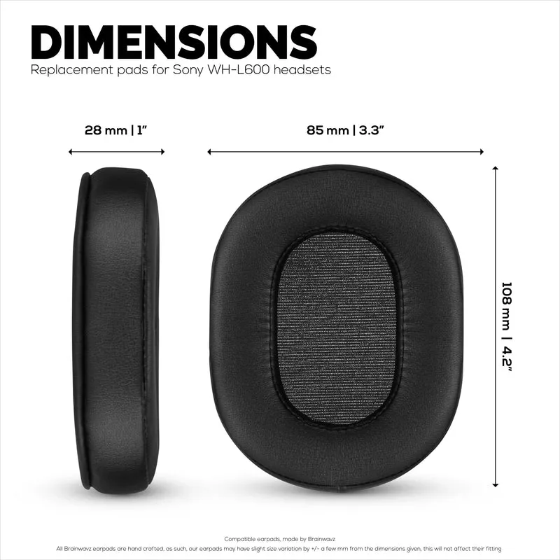 Cuscinetti auricolari sostitutivi per cuffie Sony WH-L600, in pelle PU, memory foam per un comfort extra