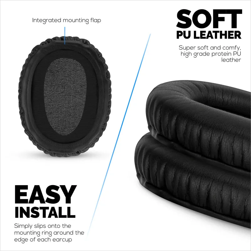 Mga Kapalit na Earpad para sa Sony WH-CH700N, MDR-ZX770 (ZX770BN), MDR-ZX780 (ZX780DC) at MDR-10R Headphones, PU Leather, Memory Foam