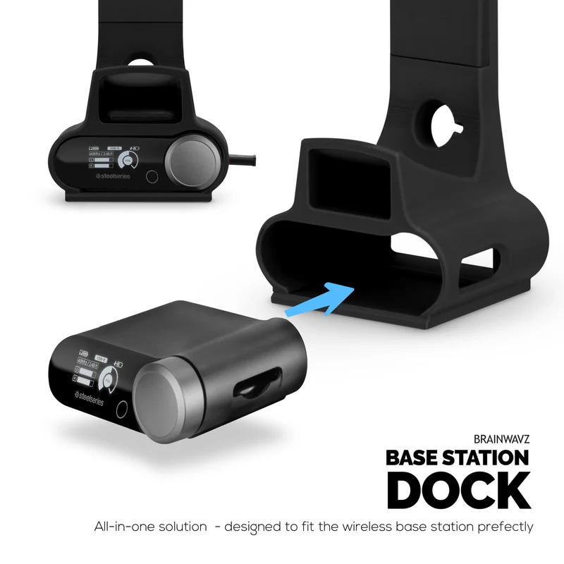 Supporto per cuffie e controller di gioco progettato per le cuffie Steelseries Arctis Nova Pro Wireless, Nova Pro Omni e Nova Elite con dock per la stazione base wireless.