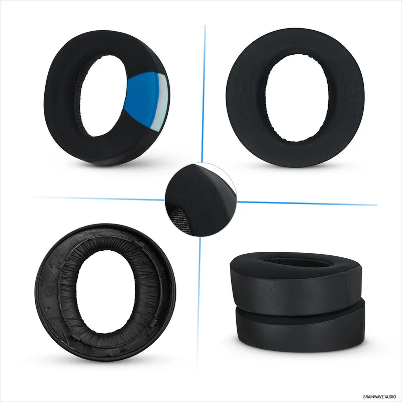 Cuscinetti auricolari ibridi per cuffie Sony PS5 PULSE 3D, Cool Gel, tessuto super morbido, pelle PU e memory foam più spesso