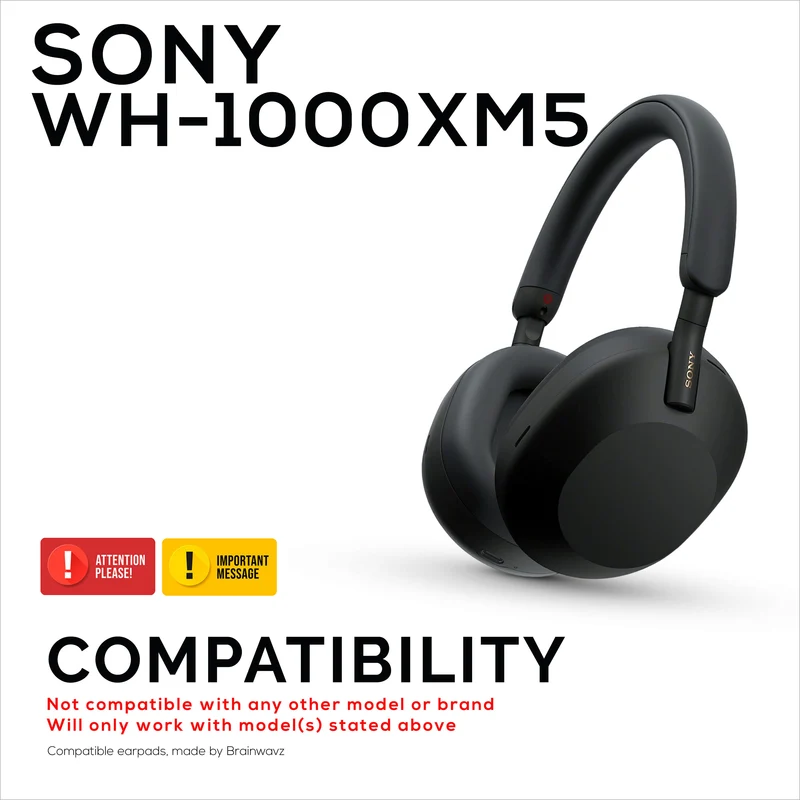 Cuscinetti auricolari in gel ibrido per cuffie Sony WH-1000XM5, gel fresco, tessuto super morbido, pelle PU e memory foam più spesso