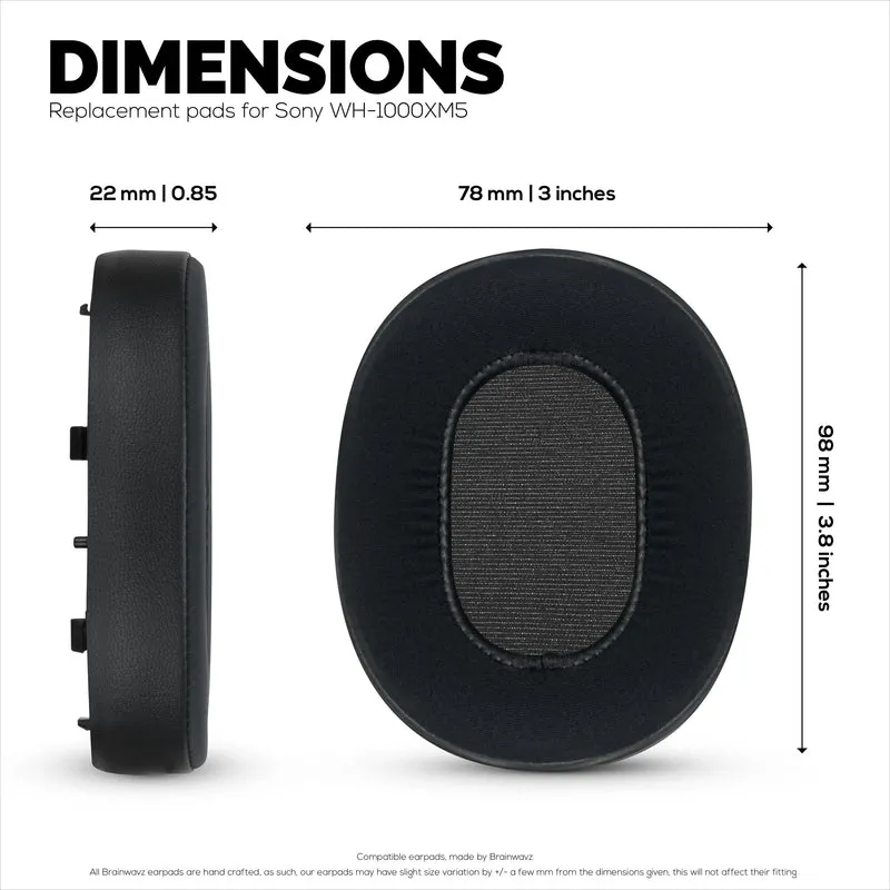 Cuscinetti auricolari in gel ibrido per cuffie Sony WH-1000XM5, gel fresco, tessuto super morbido, pelle PU e memory foam più spesso