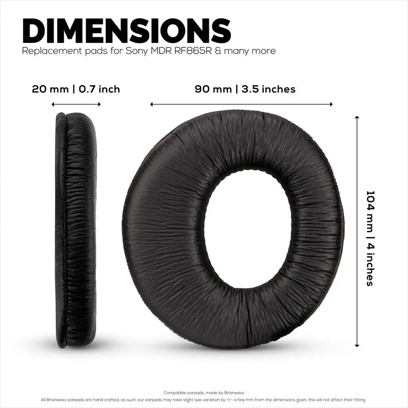 Mga Kapalit na Leather Earpad para sa Sony RF985R, RF960R, RF960RK, RF970, RF970RK, RF925RK, RF865, RF865R, RF865RK, RF860, RF860F Headset