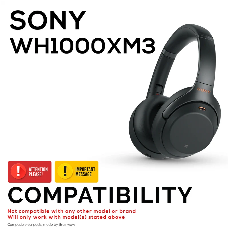 Hybrid Gel Earpads para sa Sony WH-1000XM3 Headphones, Cool Gel, Super Soft Fabric, PU Leather at Mas Makapal na Memory Foam