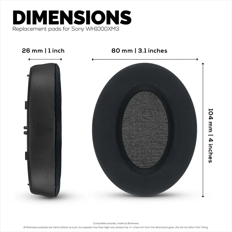 Hybrid Gel Earpads para sa Sony WH-1000XM3 Headphones, Cool Gel, Super Soft Fabric, PU Leather at Mas Makapal na Memory Foam