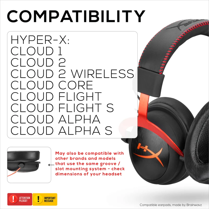 Cuscinetti auricolari in gel di pelle di pecora per cuffie HyperX Cloud 1, 2 Wireless, Core, Flight S, Alpha S e altro, pelle morbida, gel rinfrescante, comfort extra, durevoli e di lunga durata