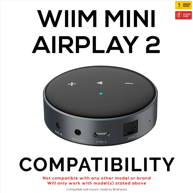 Adhesive Wall & Under Desk Mount Hanger para sa WiiM Mini AirPlay 2, Malakas na VHB Self-Adhesive Tape, Madaling I-install ang Holder