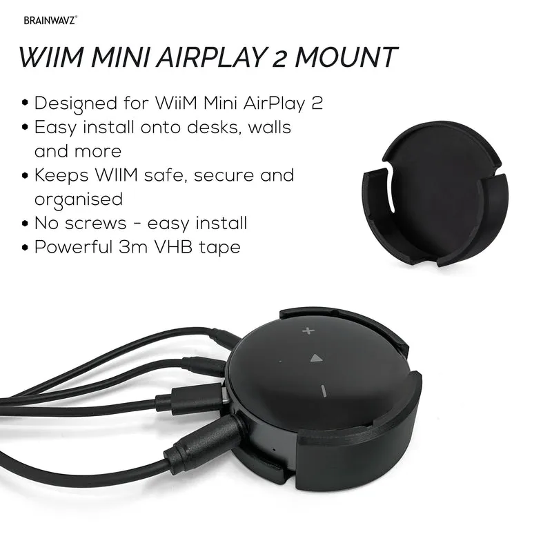 Adhesive Wall & Under Desk Mount Hanger para sa WiiM Mini AirPlay 2, Malakas na VHB Self-Adhesive Tape, Madaling I-install ang Holder
