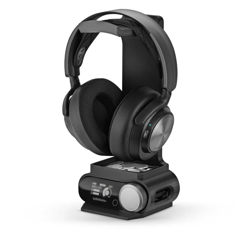Headphone Stand na Dinisenyo para sa Steelseries Arctis Nova Pro Wireless, Nova Pro Omni at Nova Elite Headsets na may Dock para sa Wireless Base Station
