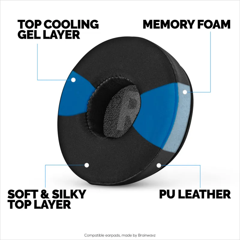 Cuscinetti auricolari ibridi per cuffie JBL JR300BT, TUNE 500, 510BT, 600BTNC, Cool Gel, tessuto super morbido, pelle PU e memory foam più spesso