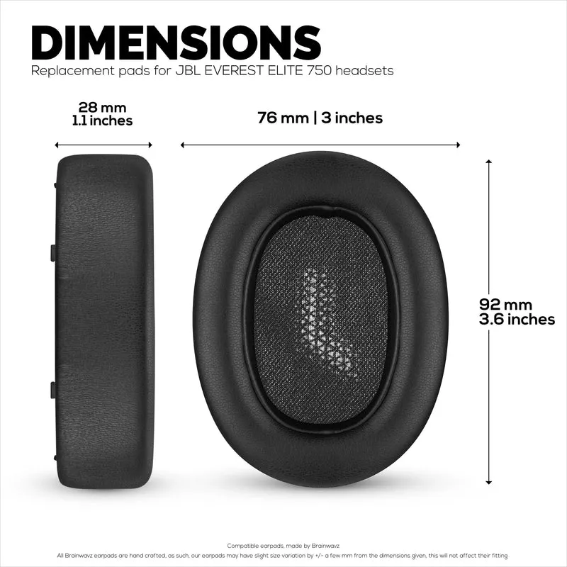 Cuscinetti auricolari sostitutivi per cuffie JBL EVEREST ELITE 750 e 750NC - Pelle PU e memory foam