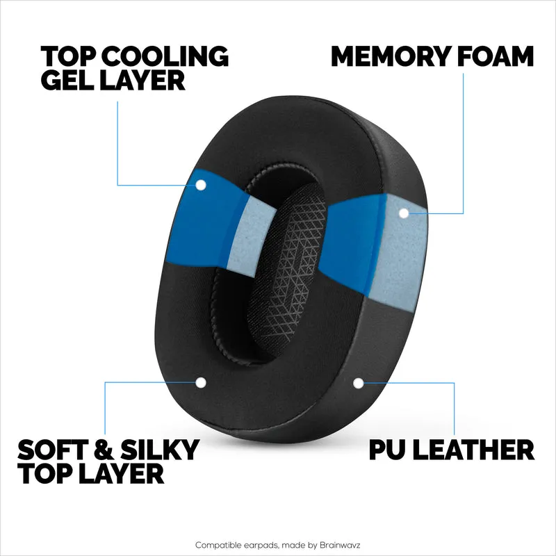 Hybrid Earpads para sa JBL LIVE 500BT Headphones, Cool Gel, Super Soft Fabric, PU Leather at Mas Makapal na Memory Foam