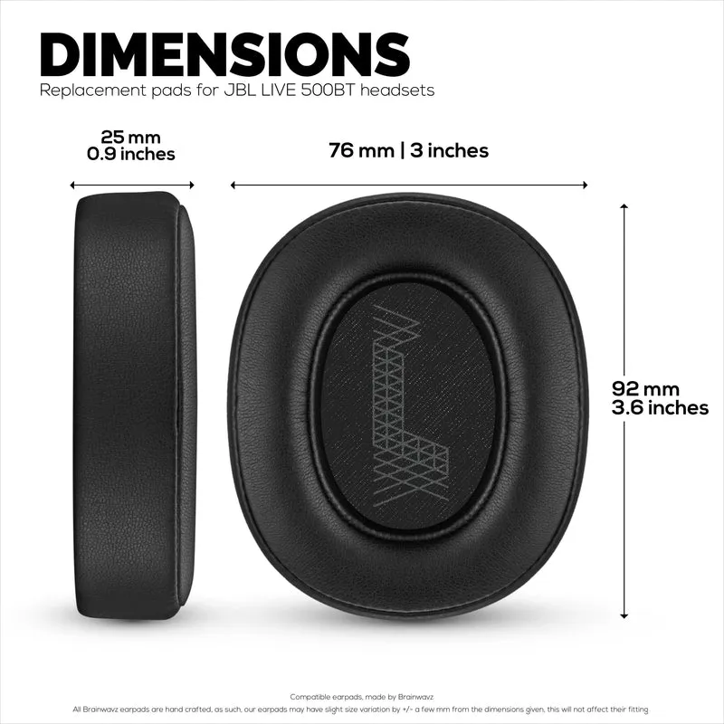 Cuscinetti auricolari sostitutivi per cuffie JBL 500BT - Cuscinetti auricolari in pelle PU e memory foam