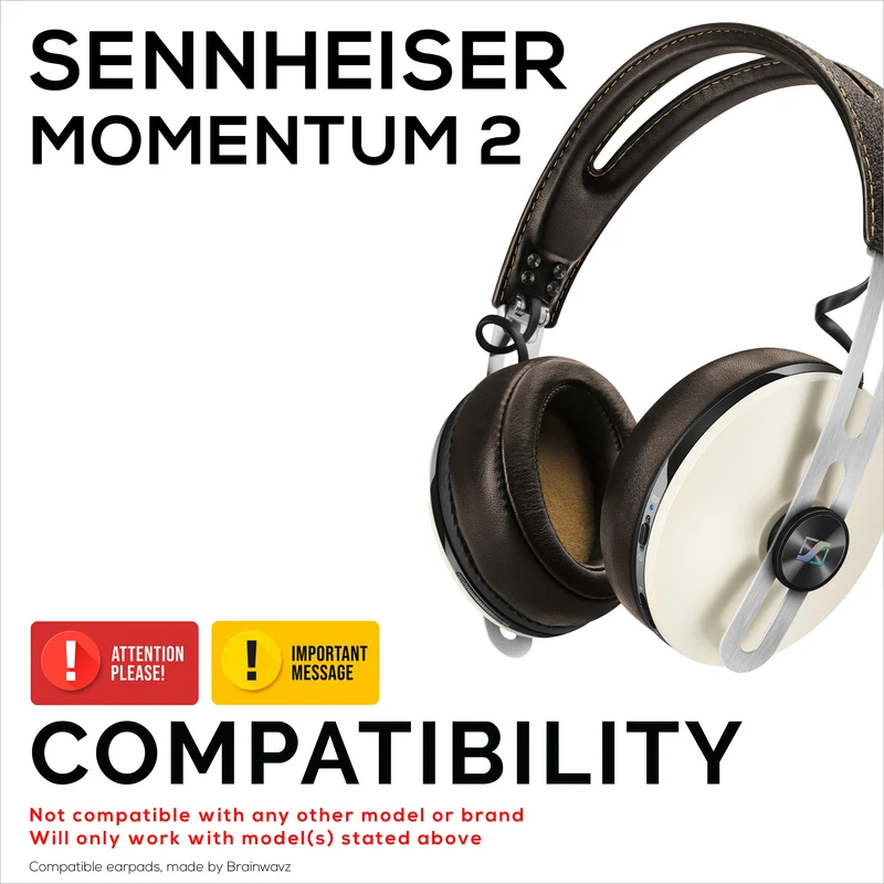 Cuscinetti auricolari sostitutivi per cuffie SENNHEISER Momentum 2 - morbida pelle PU e memory foam