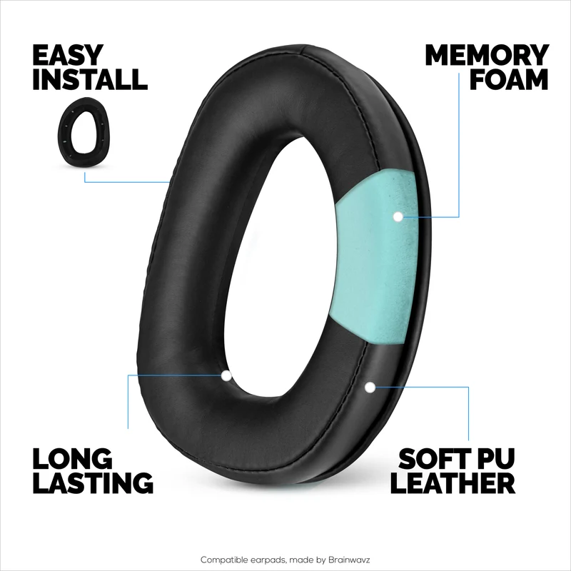 Cuscinetti auricolari sostitutivi per cuffie SENNHEISER GSP300, GSP350, GSP301, GSP302, GSP303 e GSP370 - Pelle PU morbida e memory foam