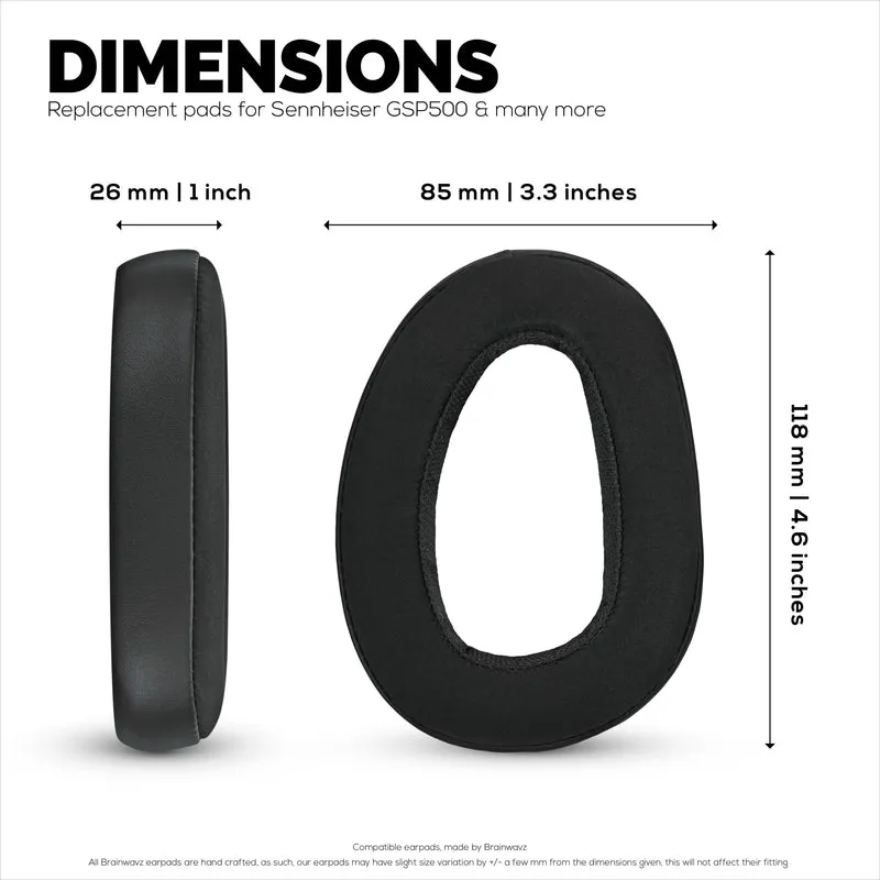 Cuscinetti auricolari di ricambio per cuffie Sennheiser GSP500, GSP550, GSP600 e GSP670 - Pelle PU e memory foam