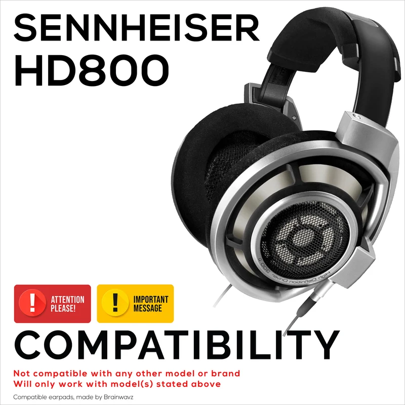 Cuscinetti auricolari sostitutivi per cuffie Sennheiser HD800 - Pelle PU e morbida schiuma