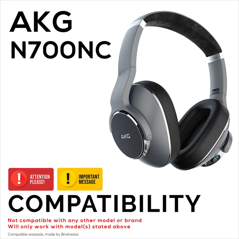 Cuscinetti auricolari sostitutivi per cuffie AKG N700NC - morbida pelle PU e memory foam
