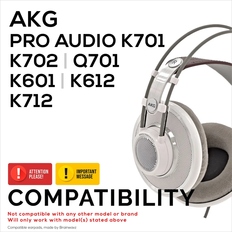 Cuscinetti auricolari sostitutivi per cuffie AKG K701, K702, Q701, K601, K612, K712 - Velluto morbido e schiuma