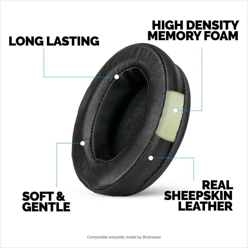 Cuscinetti auricolari in pelle di pecora per cuffie Steelseries Arctis Nova Pro Wireless, Nova Pro Omni e Nova Elite - Schiuma a memoria di forma con morbida vera pelle di pecora