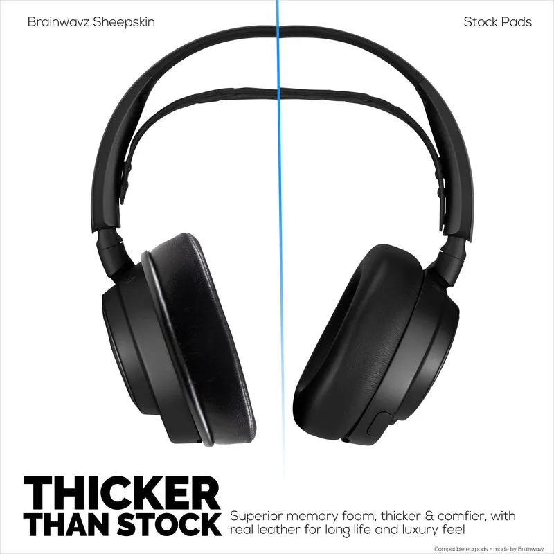 Cuscinetti auricolari in pelle di pecora per cuffie Steelseries Arctis Nova Pro Wireless, Nova Pro Omni e Nova Elite - Schiuma a memoria di forma con morbida vera pelle di pecora