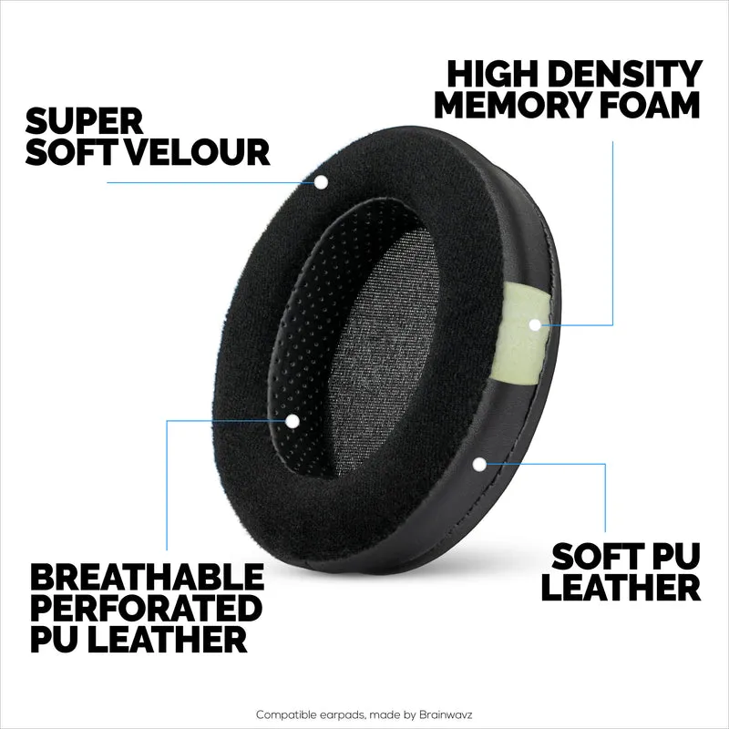 Cuscinetti auricolari ibridi per cuffie Steelseries Arctis Nova Pro Wireless, Nova Pro Omni e Nova Elite - Schiuma a memoria di forma con rivestimento in velluto e pelle PU