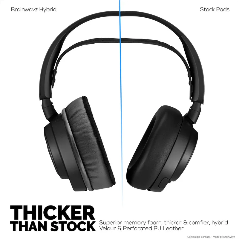Cuscinetti auricolari ibridi per cuffie Steelseries Arctis Nova Pro Wireless, Nova Pro Omni e Nova Elite - Schiuma a memoria di forma con rivestimento in velluto e pelle PU