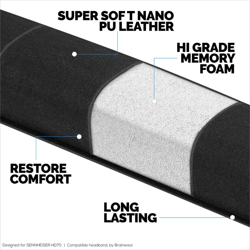 Fascia di ricambio per cuffie SENNHEISER HD700: morbida pelle PU e imbottitura in memory foam