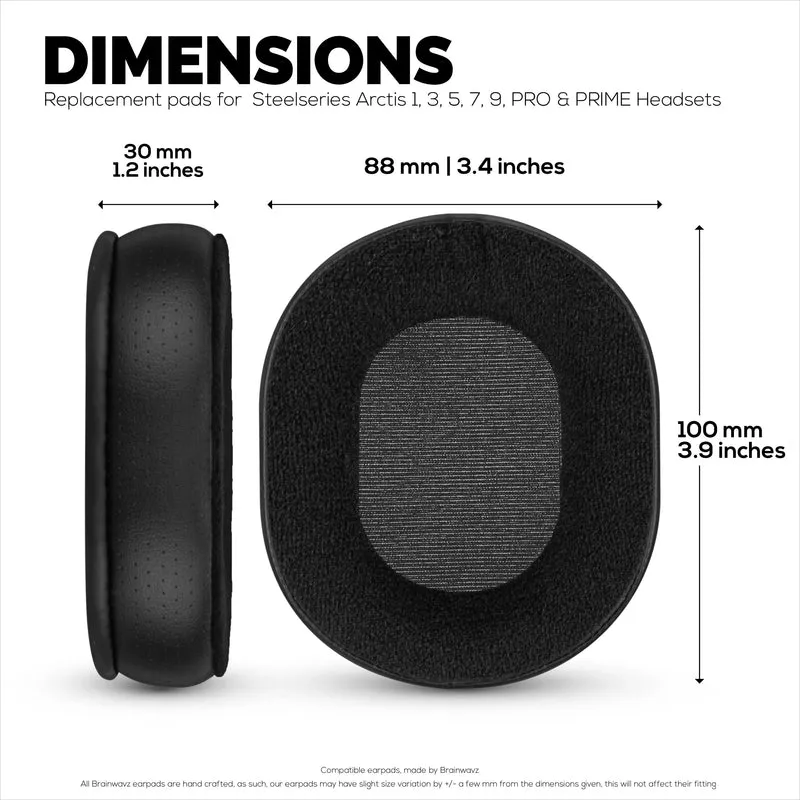 Cuscinetti auricolari ibridi per cuffie Steelseries Arctis 1, 3, 5, 7, 9, PRO e PRIME: memory foam più spesso, più comodo e di lunga durata
