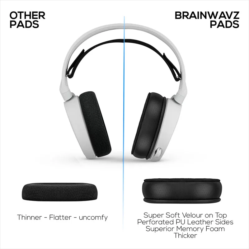 Cuscinetti auricolari ibridi per cuffie Steelseries Arctis 1, 3, 5, 7, 9, PRO e PRIME: memory foam più spesso, più comodo e di lunga durata