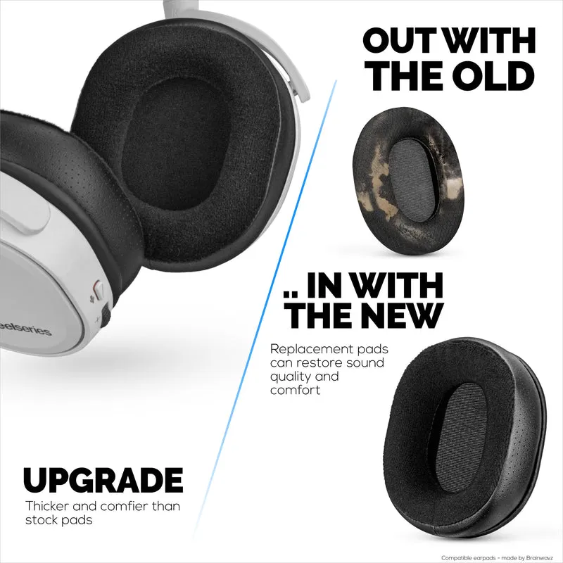 Cuscinetti auricolari ibridi per cuffie Steelseries Arctis 1, 3, 5, 7, 9, PRO e PRIME: memory foam più spesso, più comodo e di lunga durata