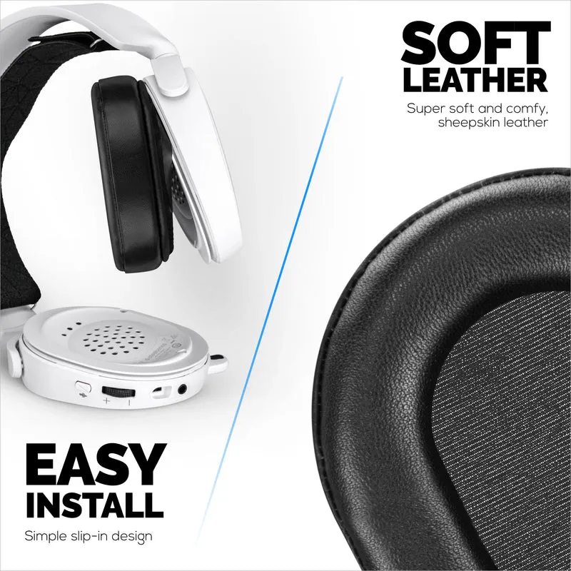 Cuscinetti in pelle di pecora per cuffie Steelseries Arctis 1, 3, 5, 7, 9, PRO e PRIME, vera pelle con memory foam