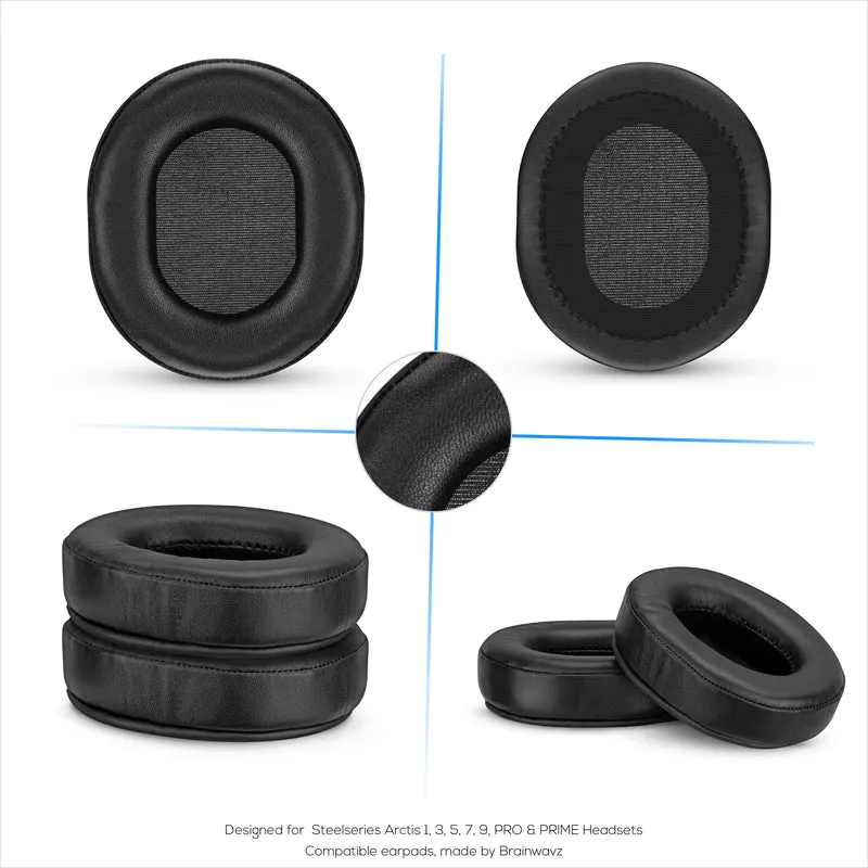 Cuscinetti in pelle di pecora per cuffie Steelseries Arctis 1, 3, 5, 7, 9, PRO e PRIME, vera pelle con memory foam