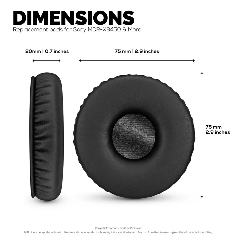 Mga Kapalit na Earpad para sa SONY MDR-XB450, XB450AP, XB550AP Headphones - Soft PU Leather at Memory Foam