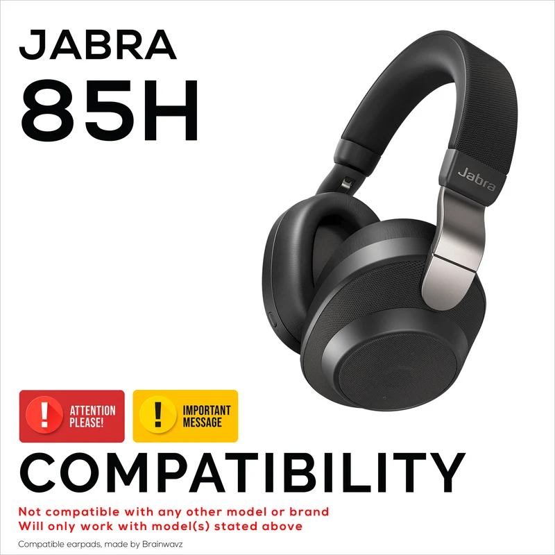 Cuscinetti di ricambio per cuffie wireless Jabra Elite 85H: morbida pelle PU e memory foam