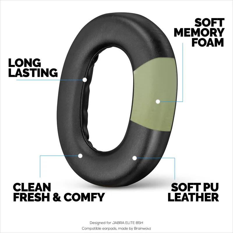 Cuscinetti di ricambio per cuffie wireless Jabra Elite 85H: morbida pelle PU e memory foam