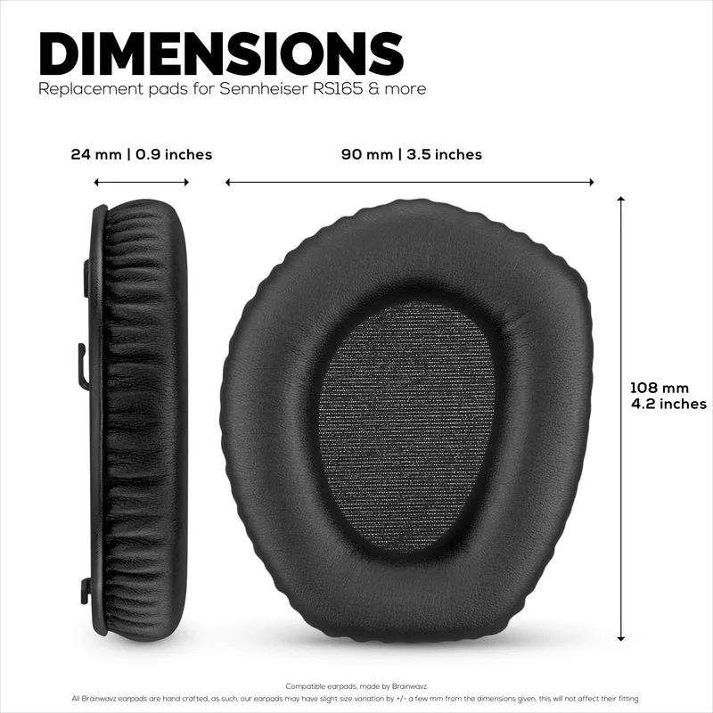 Cuscinetti di ricambio per cuffie SENNHEISER RS165, RS175, RS185 e RS195 - Morbida pelle PU e morbida schiuma