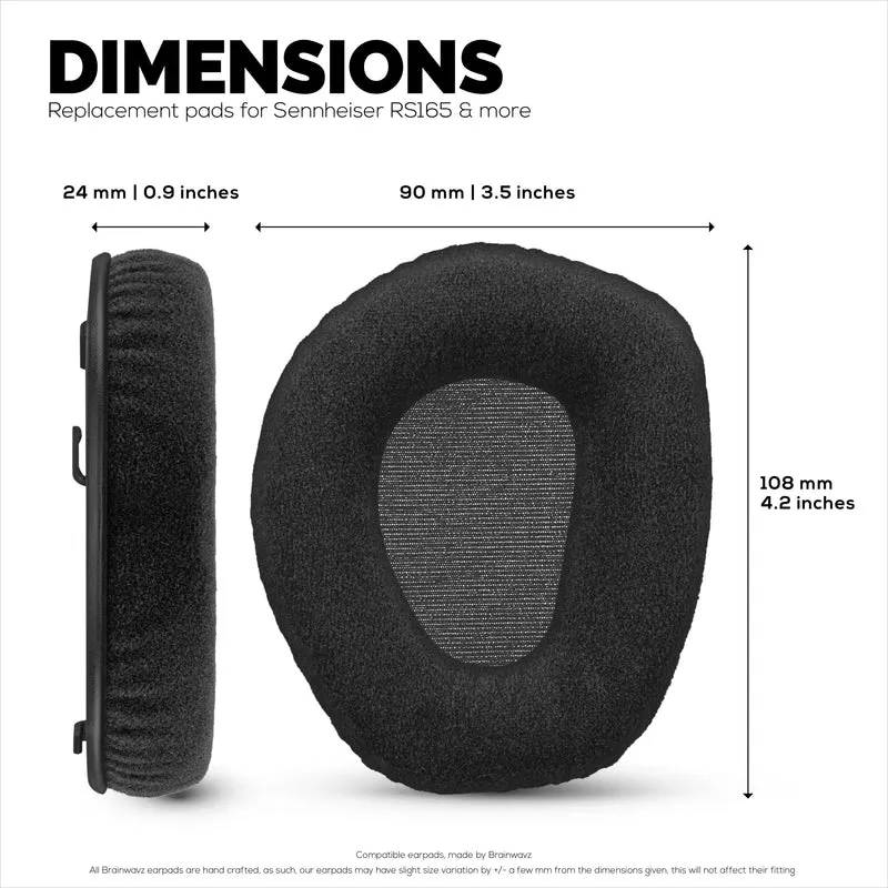 Cuscinetti in velluto per cuffie SENNHEISER RS165, RS175, RS185 e RS195 - Cuscinetti auricolari in morbida schiuma, HDR165, HDR175, HDR185, HDR195