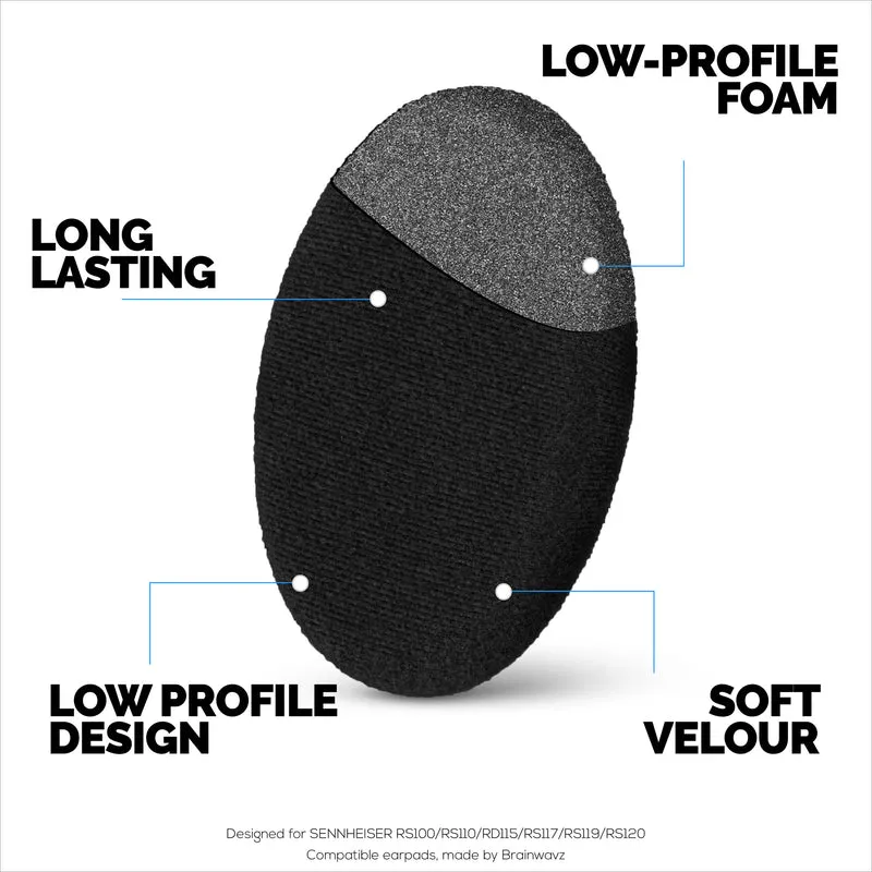 Velor Earpads para sa SENNHEISER RS120, RS110, RS115, RS117, RS119 Headphones - Soft Foam Ear Pad - HDR 120, HDR100, HDR110, HDR117, HDR119