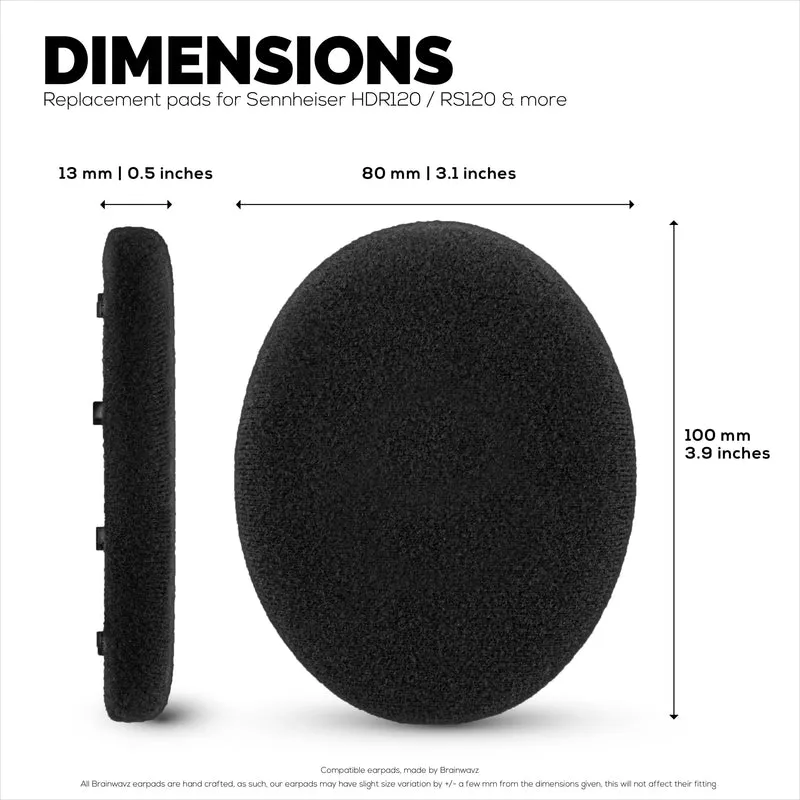Velor Earpads para sa SENNHEISER RS120, RS110, RS115, RS117, RS119 Headphones - Soft Foam Ear Pad - HDR 120, HDR100, HDR110, HDR117, HDR119